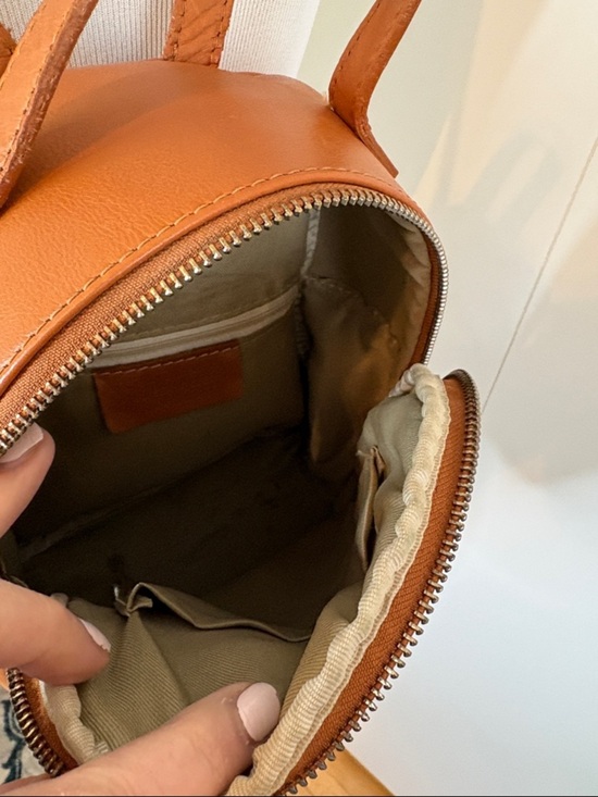 Quilted Caramel Leather Mini Backpack Made in Italy - Stylish Everyday Bag main image 5